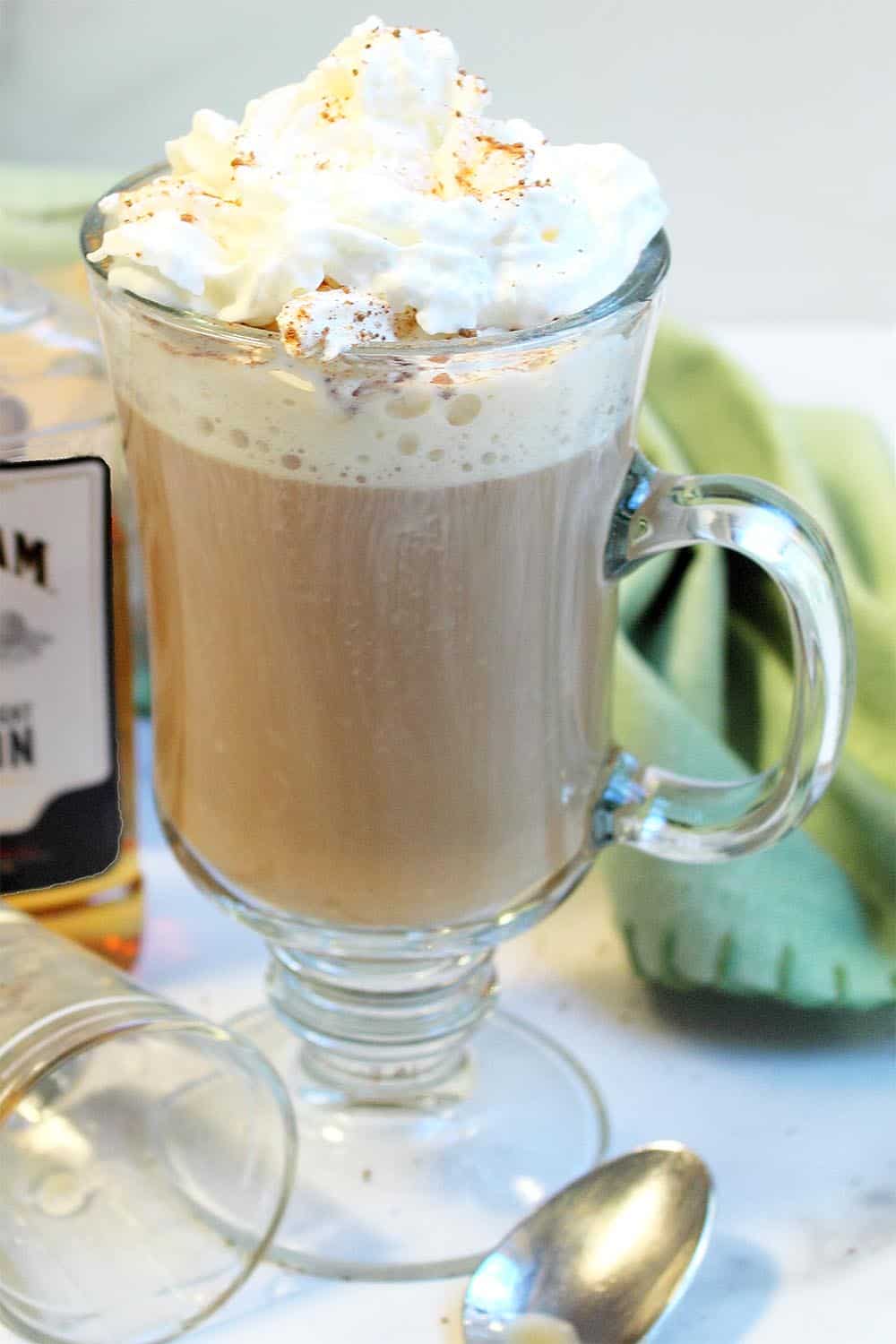 Irish Coffee topped with whipped cream