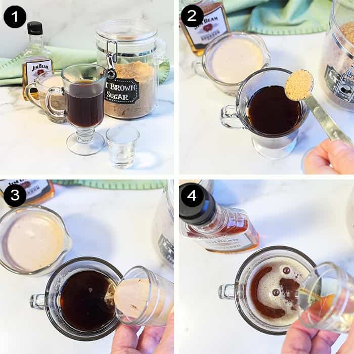 Steps for Irish coffee