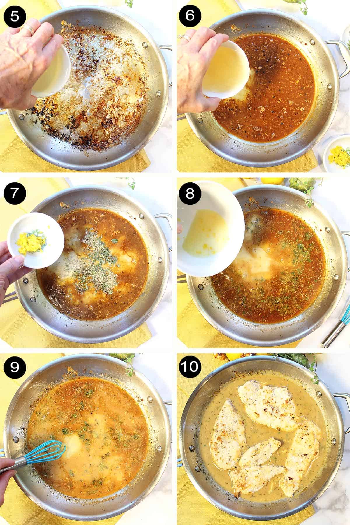 Prep steps to make lemon sauce.