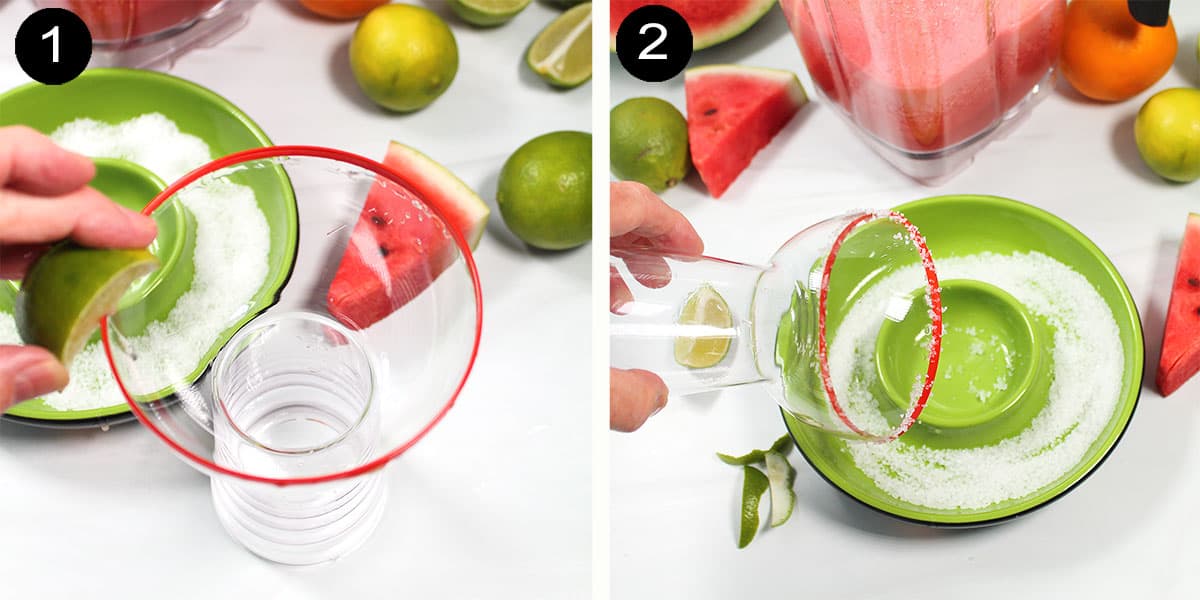 How to salt rim of glass.