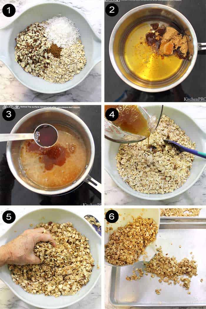 Steps to make vanilla granola.