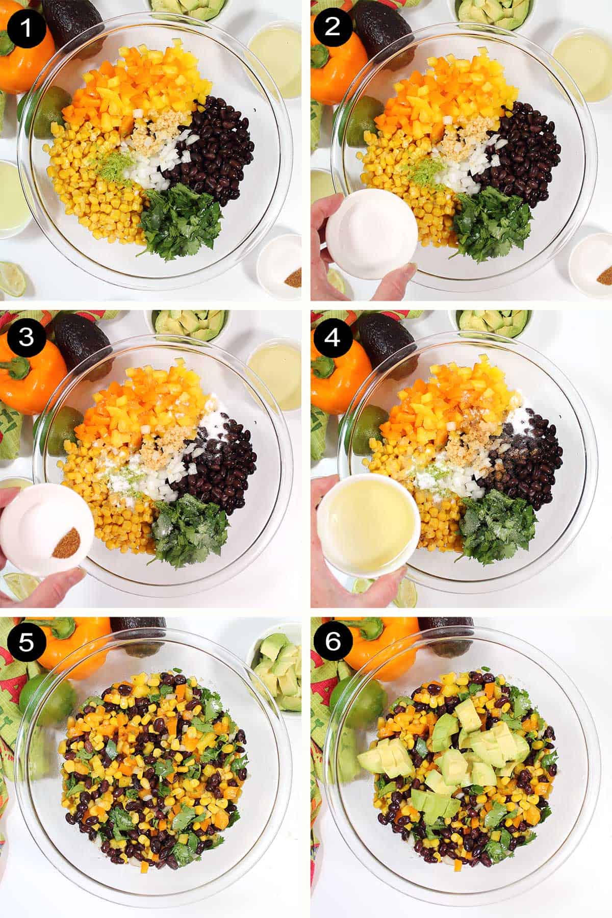 Steps to make salad..