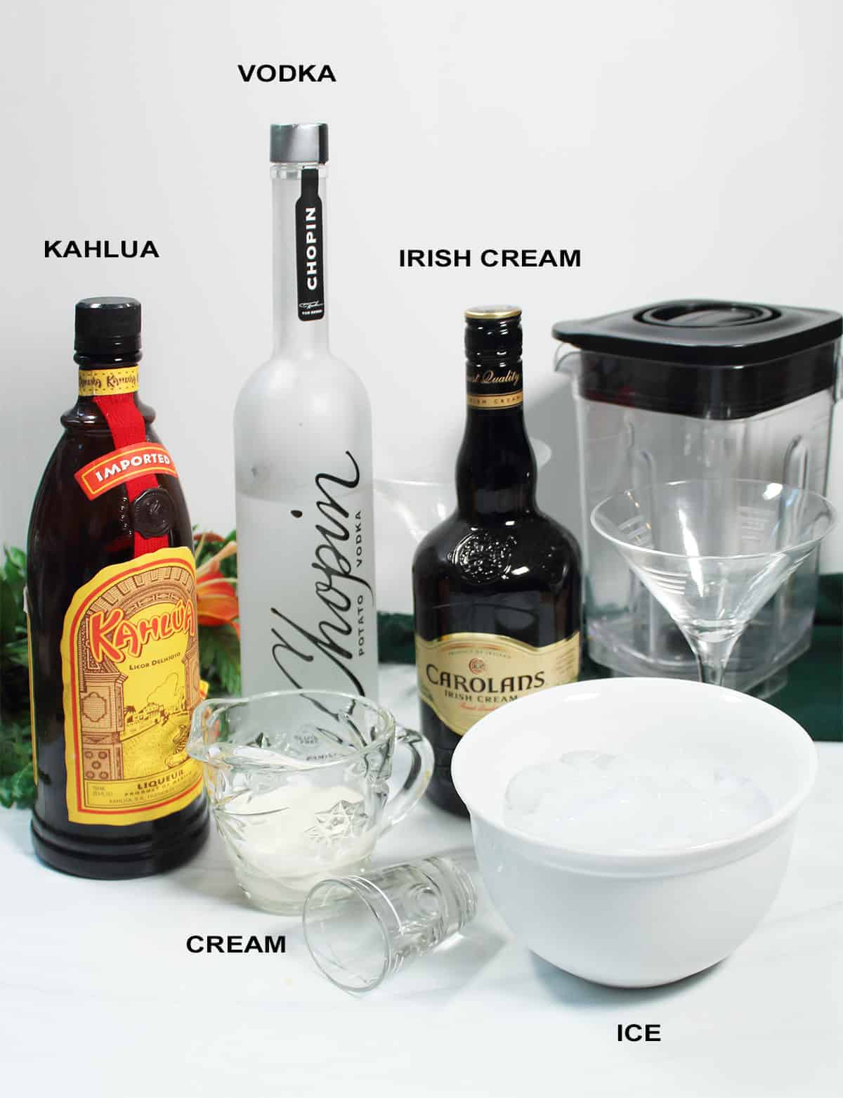 Ingredients for Mudslide.