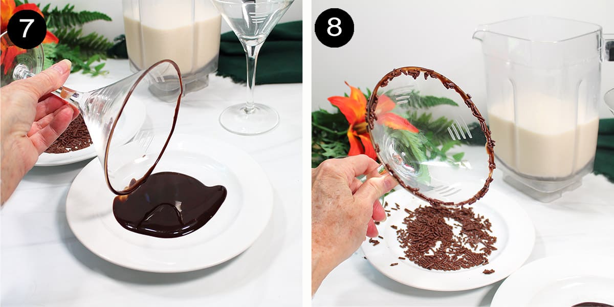 Steps to make chocolate sprinkle rim.