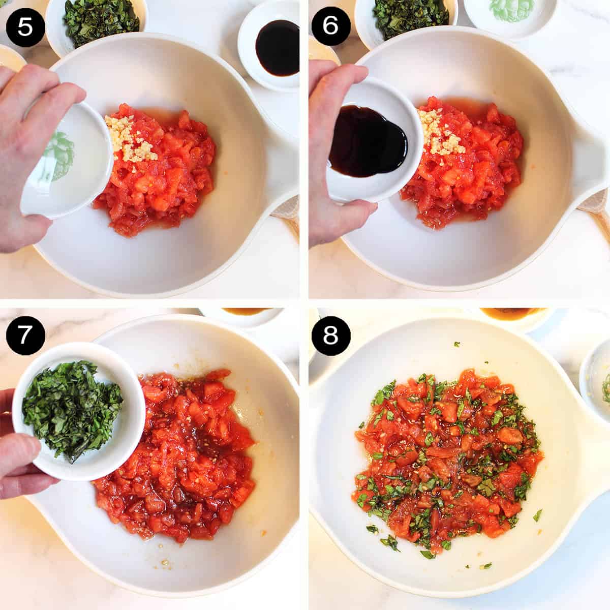 Steps to mix ingredients together.