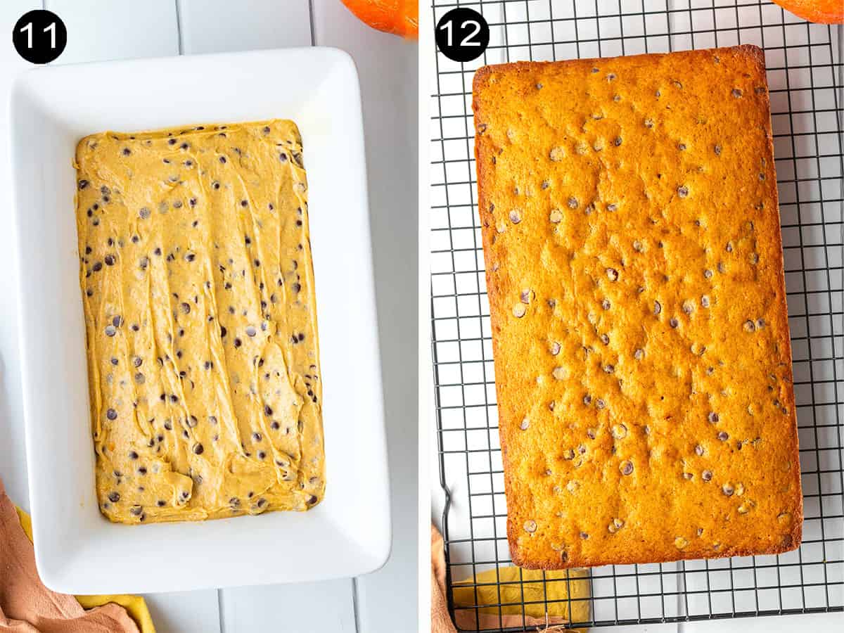 Before and after baking.