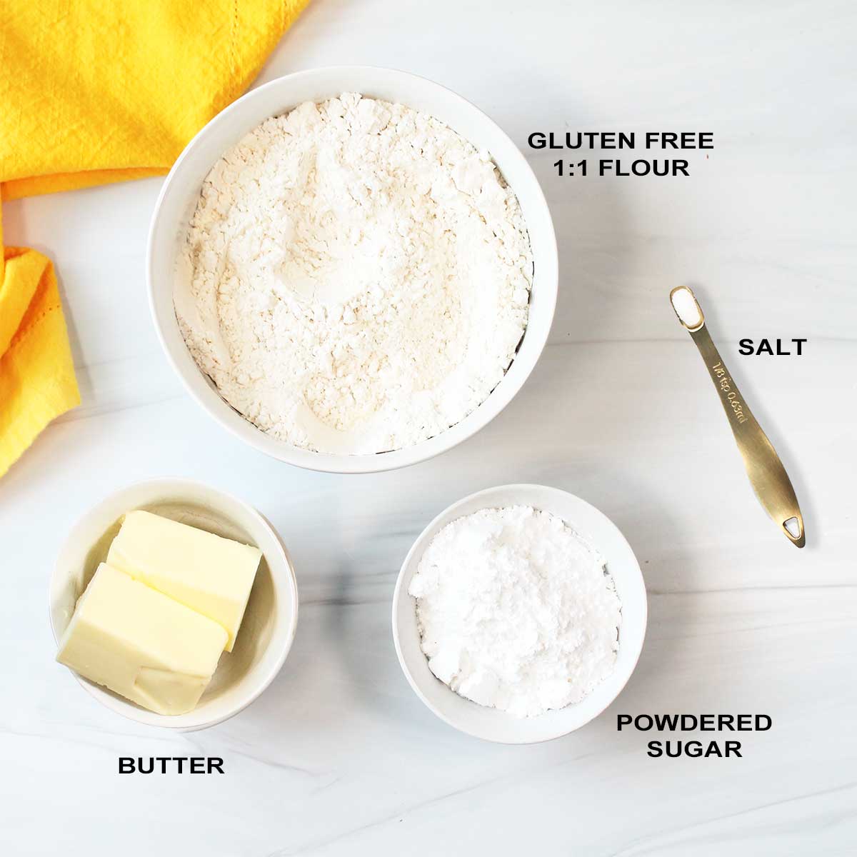 Lemon bar crust ingredients.