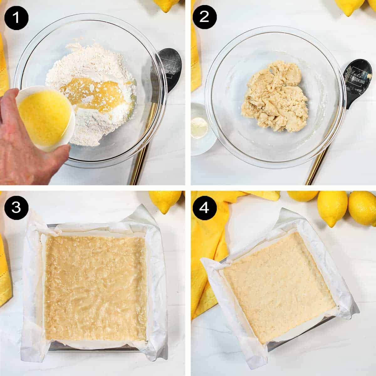 Steps to make shortbread crust.