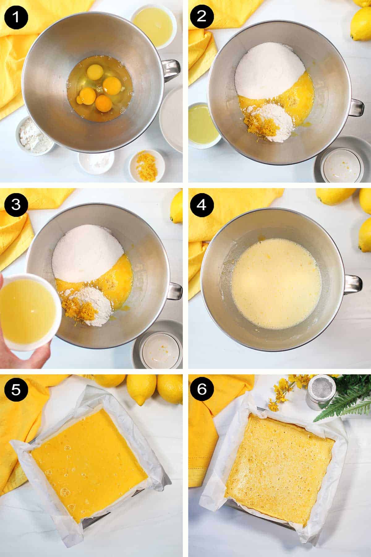 Steps to make gluten free lemon squares.