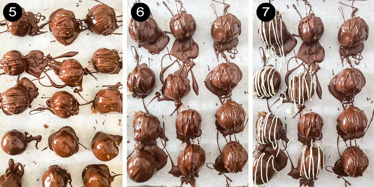Steps to finish truffles.