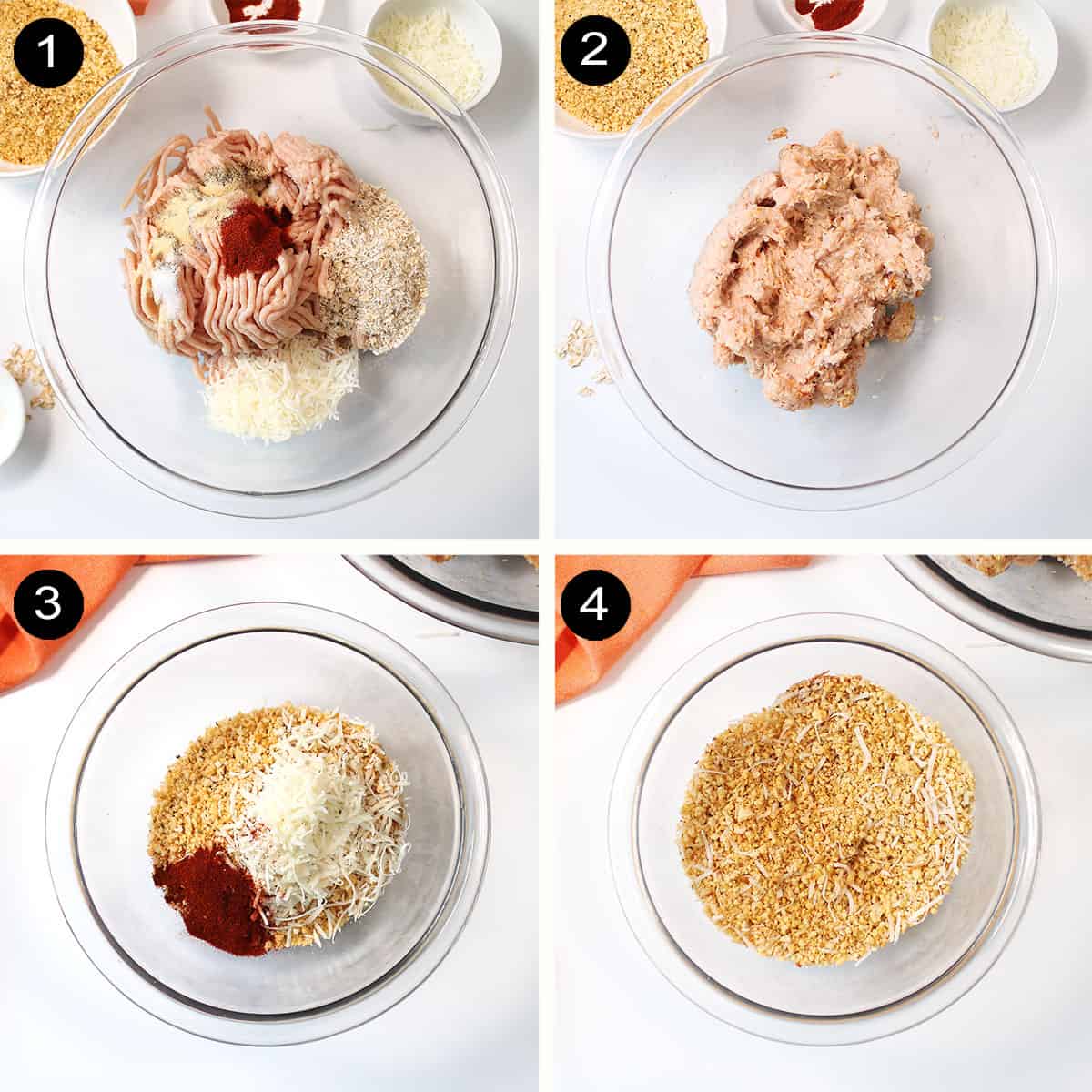 Prep steps for chicken nuggets.