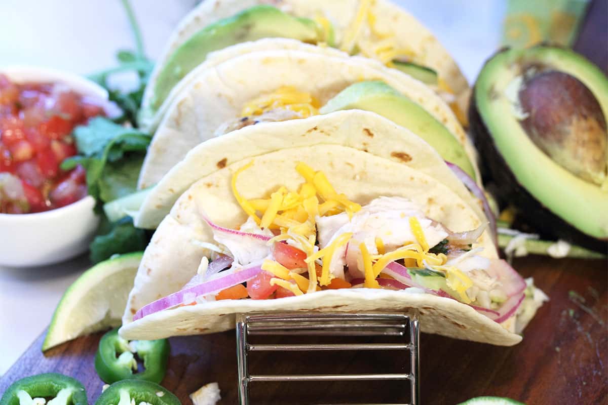 Closeup of inside of taco.