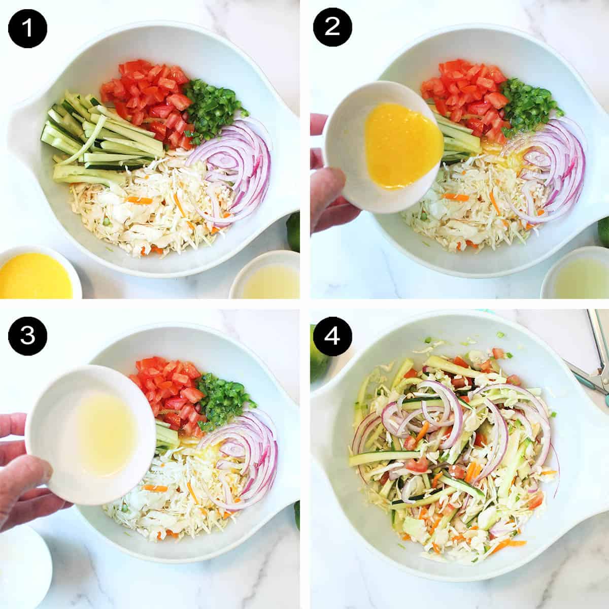 Prep steps for slaw.