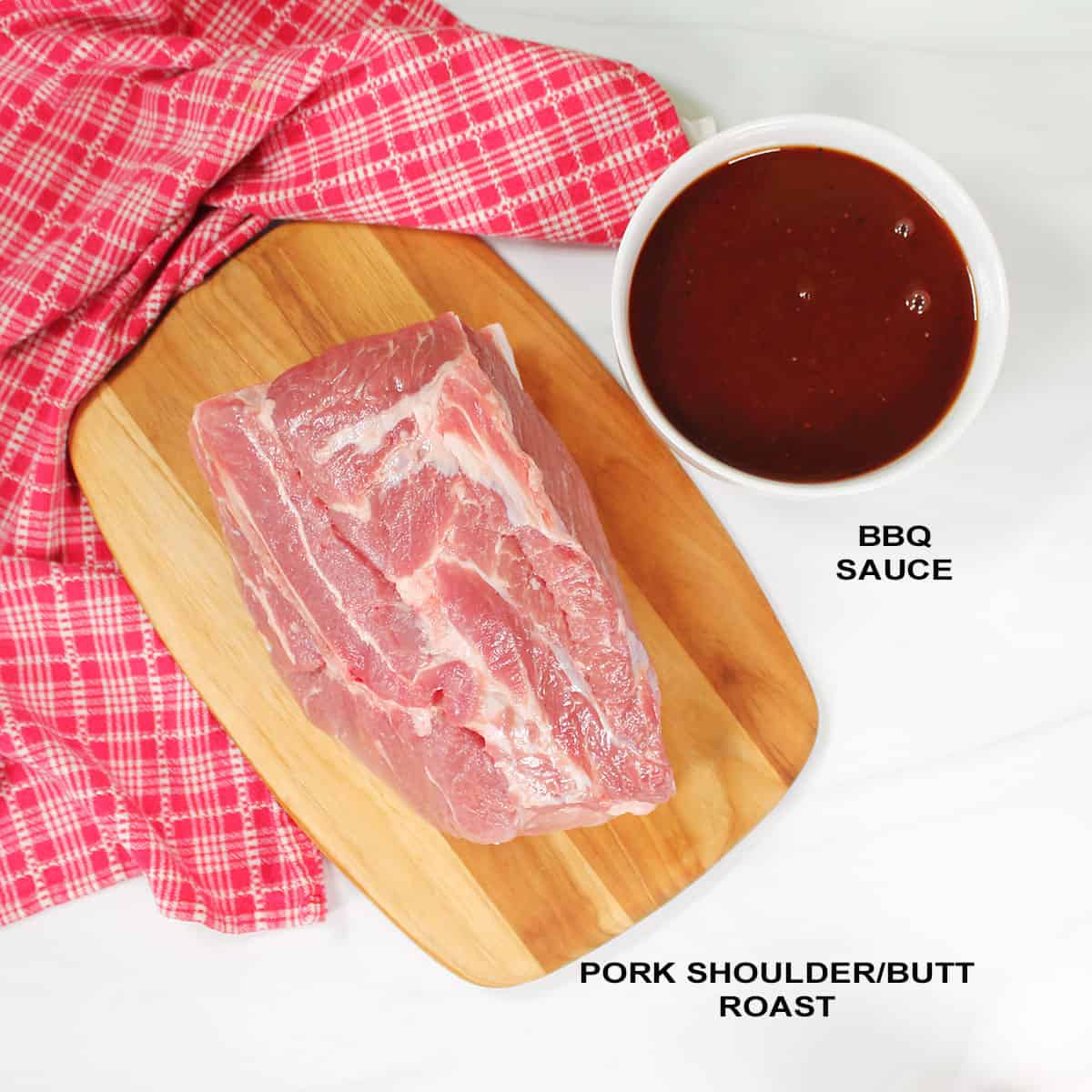 2 ingredients for slow cooker pulled pork.