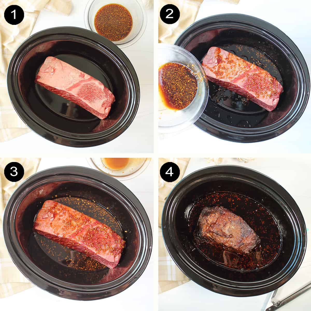 Prep steps for short ribs.