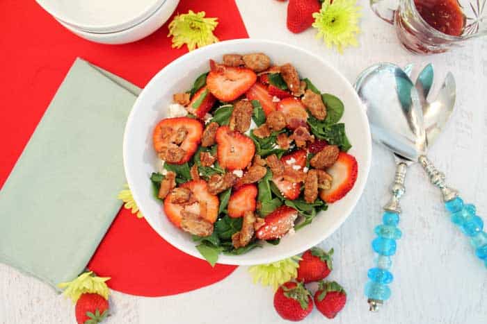 Spinach Strawberry Goat Cheese Salad 1 | 2 Cookin Mamas