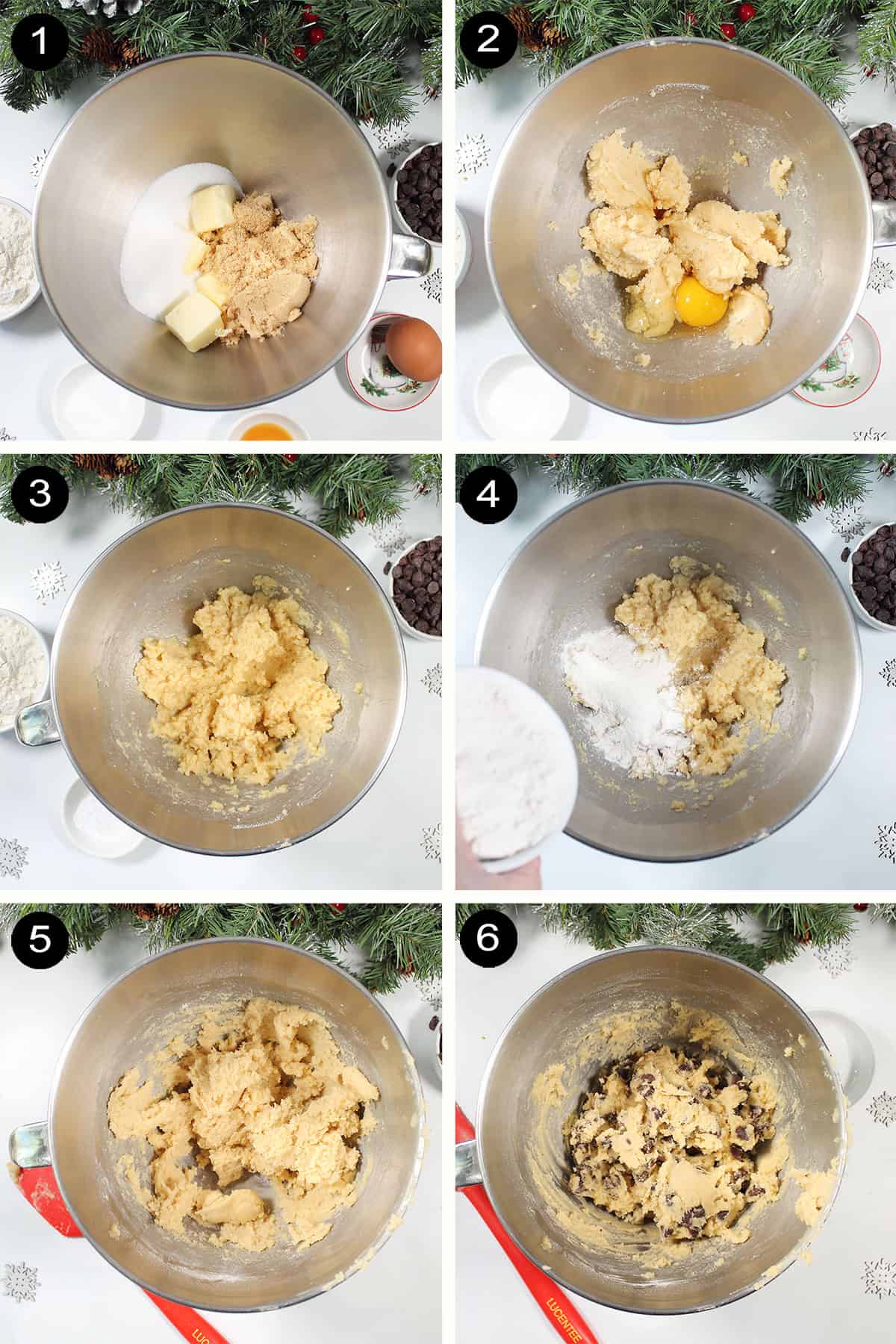 Steps to make cookie dough.