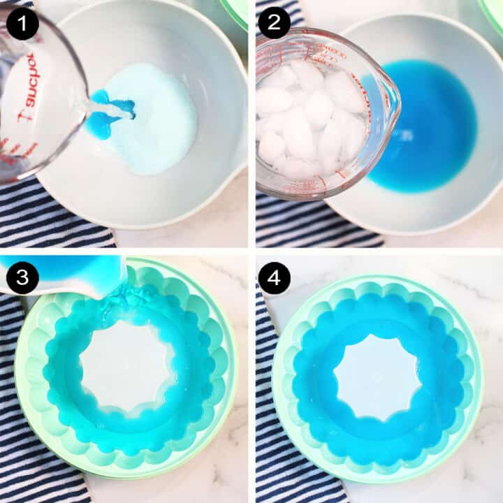 Making layered jello steps 1-4.