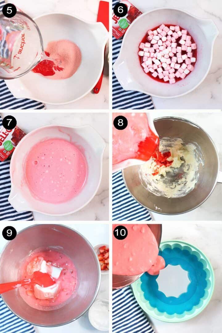 Red jello steps 5-10.