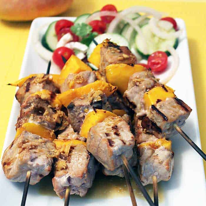 Seared Tuna and Mango Kabobs square