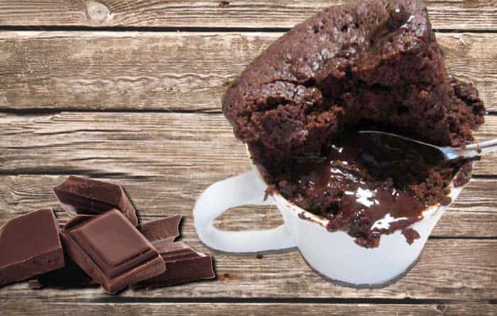 Dove Chocolate Lava Mug Cake ready to eat | 2 Cookin Mamas