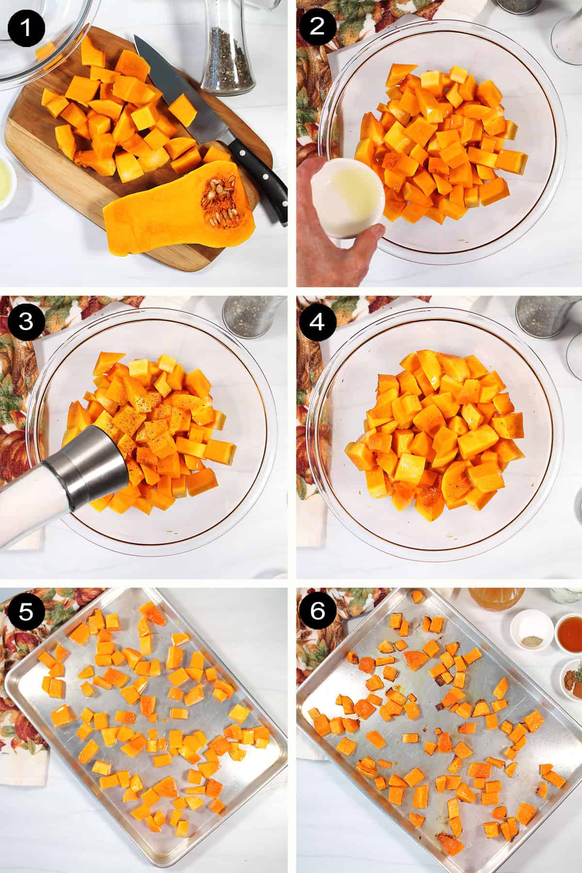 Steps to roast squash.