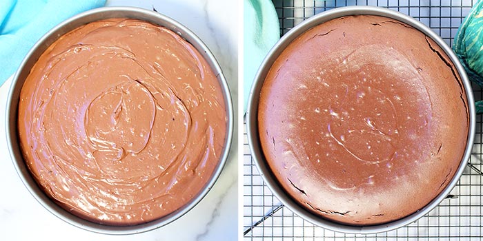 Truffle cheesecake unbaked and baked