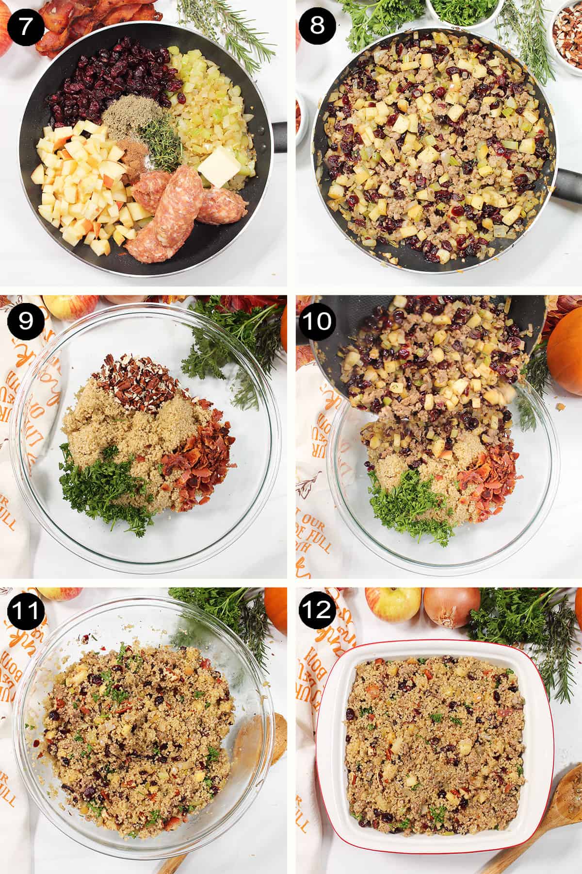 Steps 7-12 to finish stuffing.
