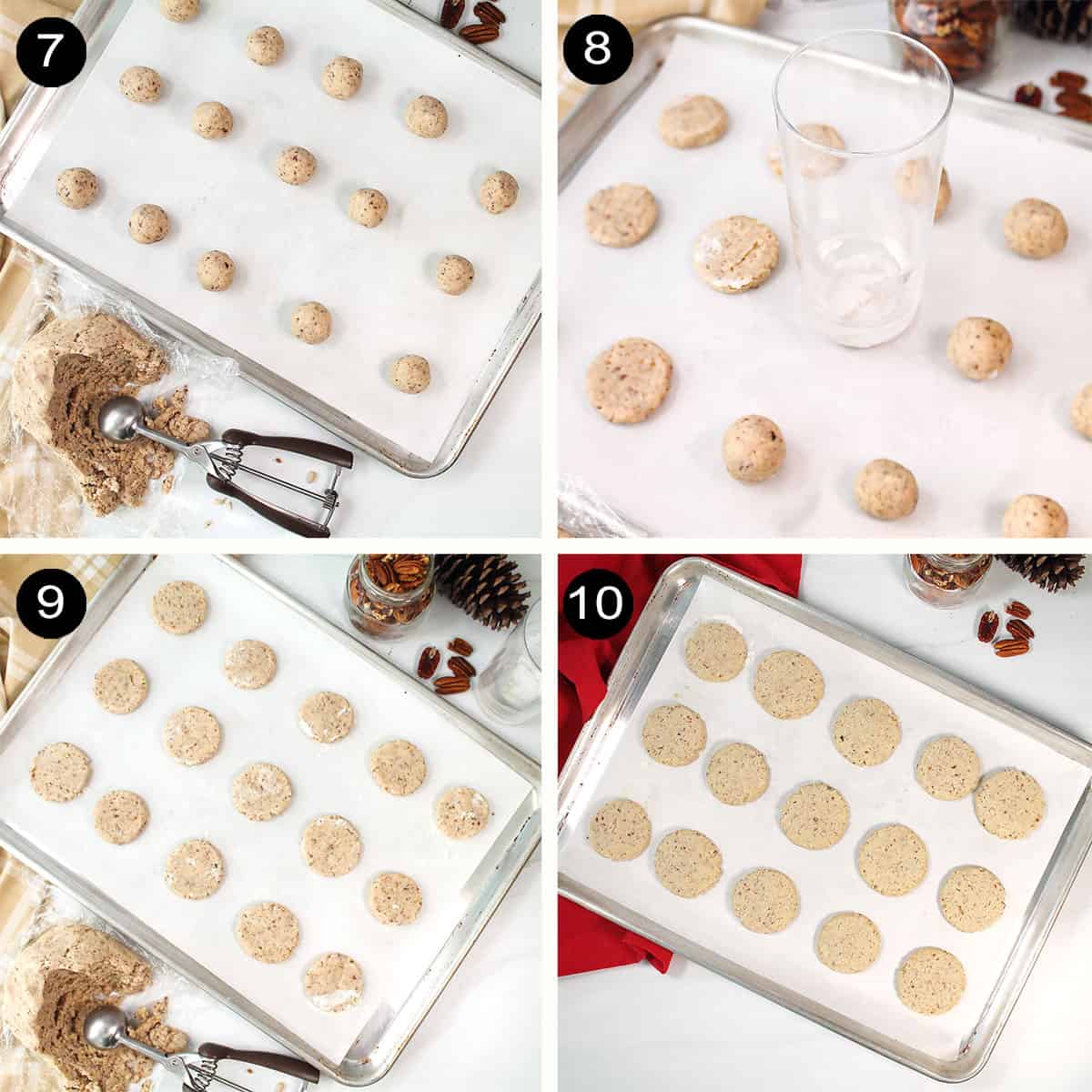 Steps to bake homemade pecan sandies.