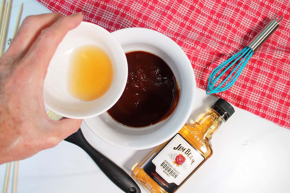 Making Bourbon Barbeque Sauce.