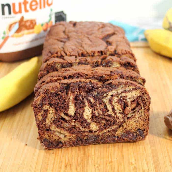 Nutella Banana Bread square