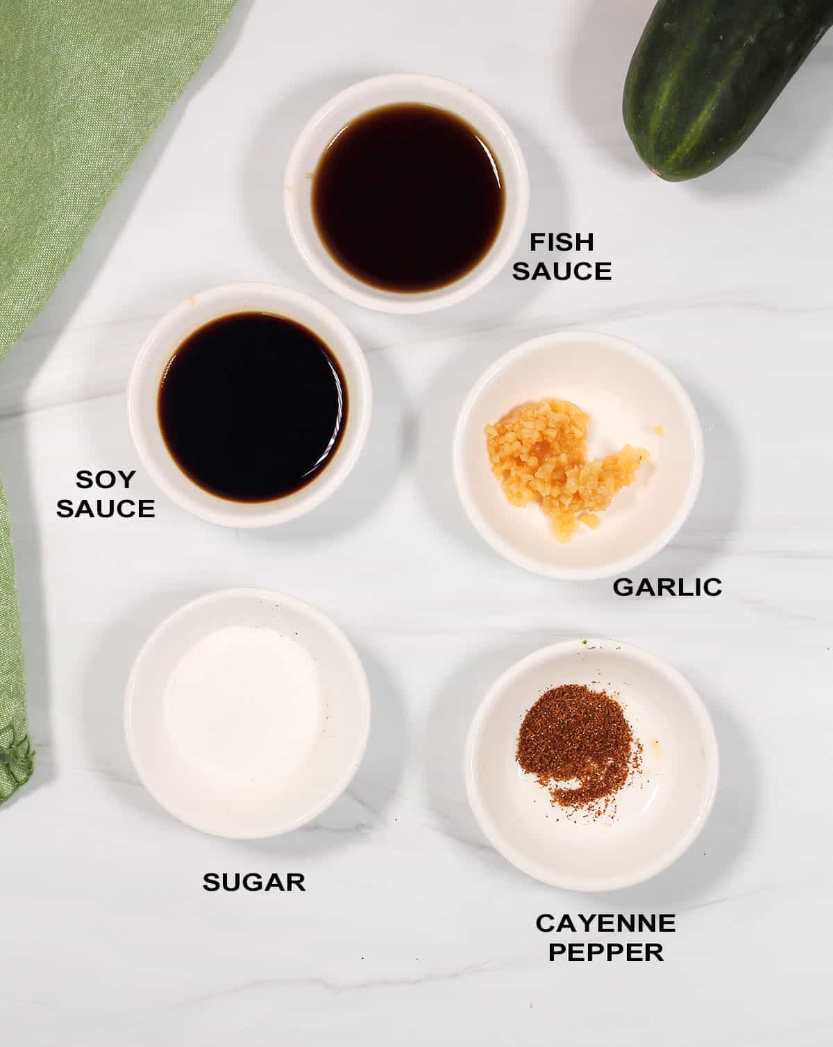Ingredients for Asian dressing.