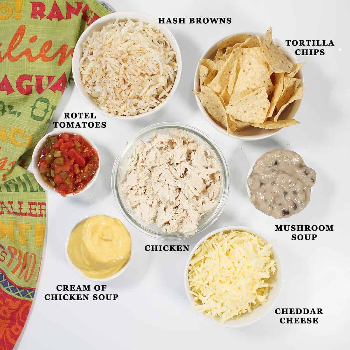 Ingredients for southwest chicken bake.