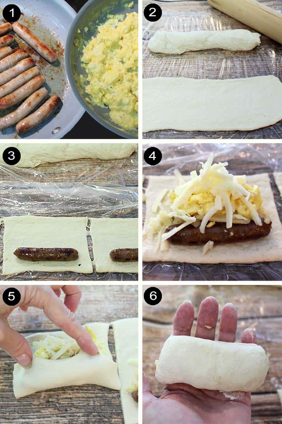 Steps on how to make savory kolaches.