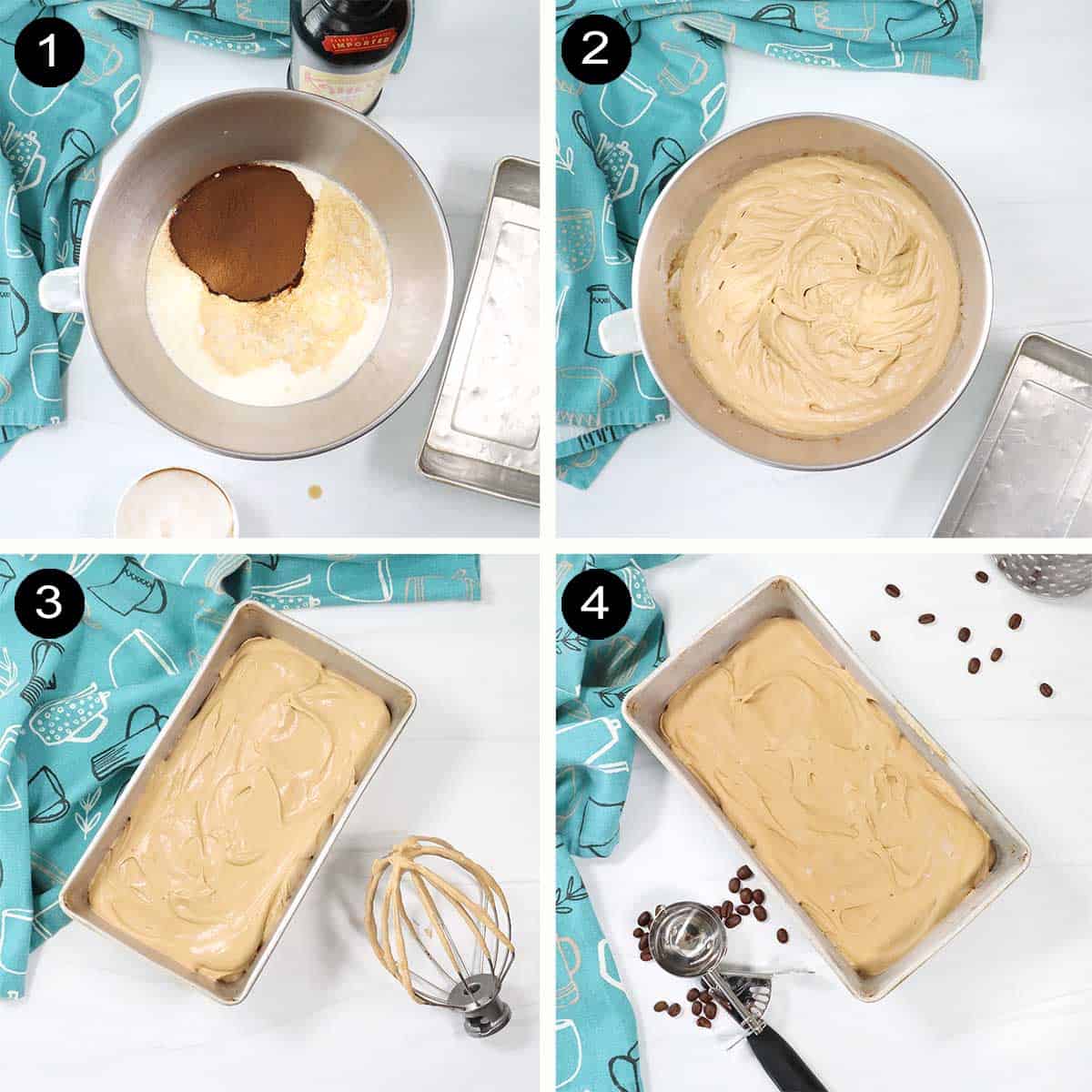 Steps to make Kahlua ice cream.