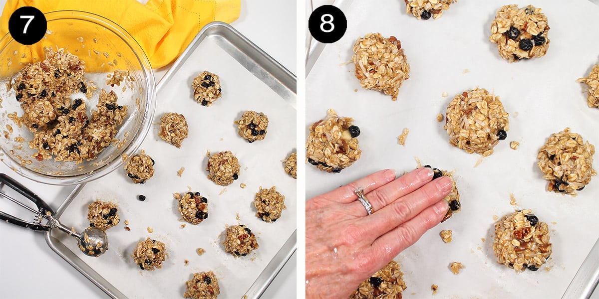 Preparing cookies for baking.