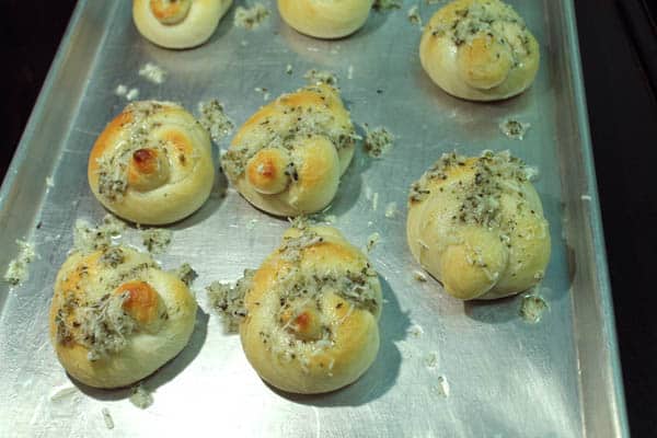 Easy Parmesan Knots finishing touches