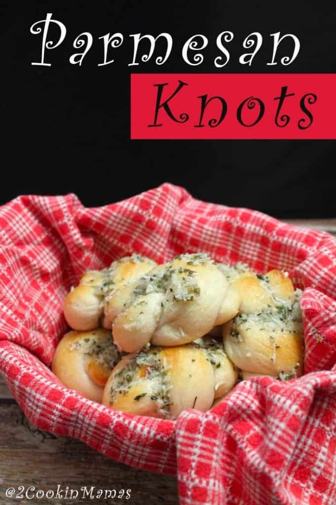 Easy Parmesan Knots | 2CookinMamas - an easy to make roll flavored with parmesan and garlic. Perfect finishing touch to an Italian dinner.