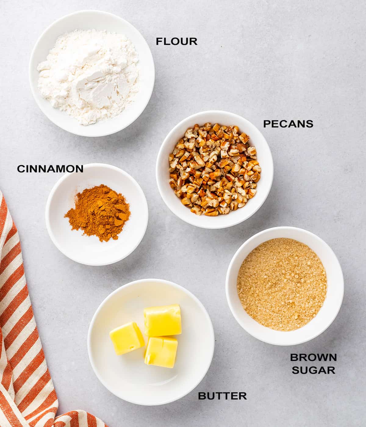 Ingredients for crumb topping.