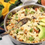 Quinoa Mexican Casserole with spoon in it.