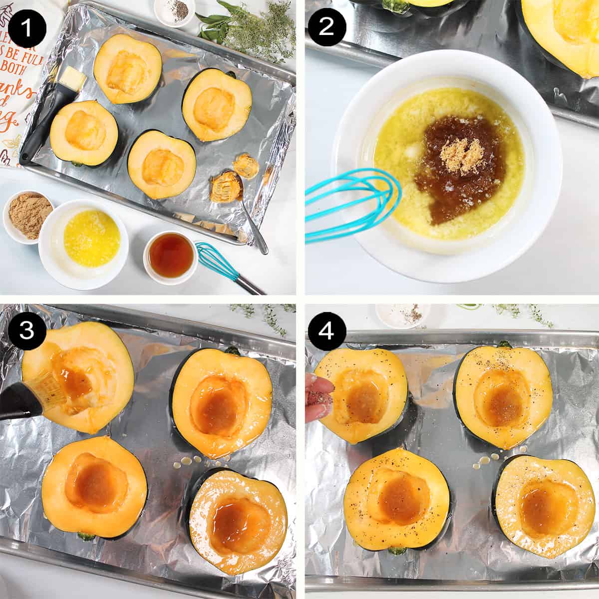 How to prep and bake acorn squash.