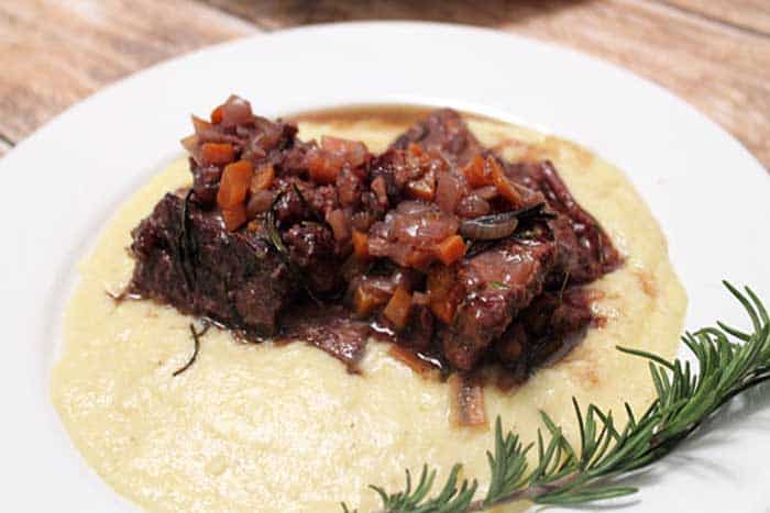 Smoked Gouda Polenta and Braised Beef Short Ribs | 2 Cookin Mamas
