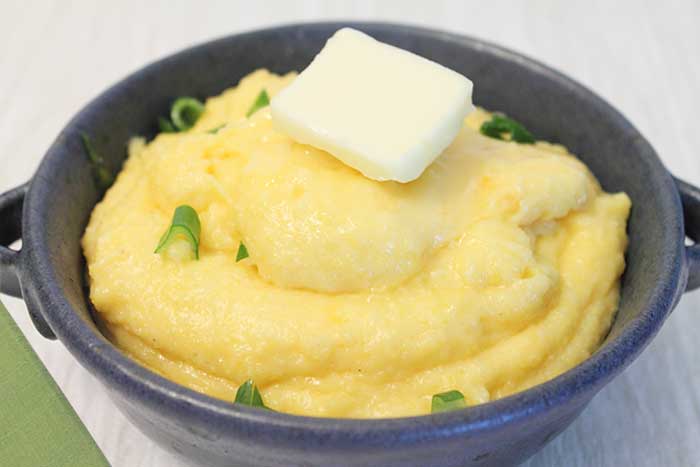 Smoked Gouda Polenta closeup | 2 Cookin Mamas