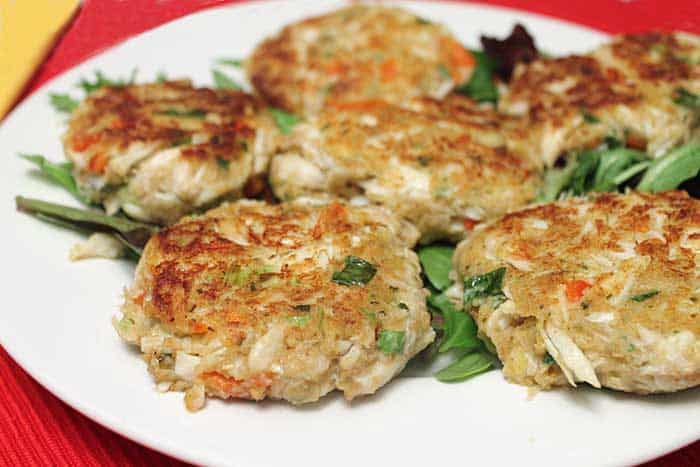 Easy Crab Cakes closeup | 2 Cookin Mamas