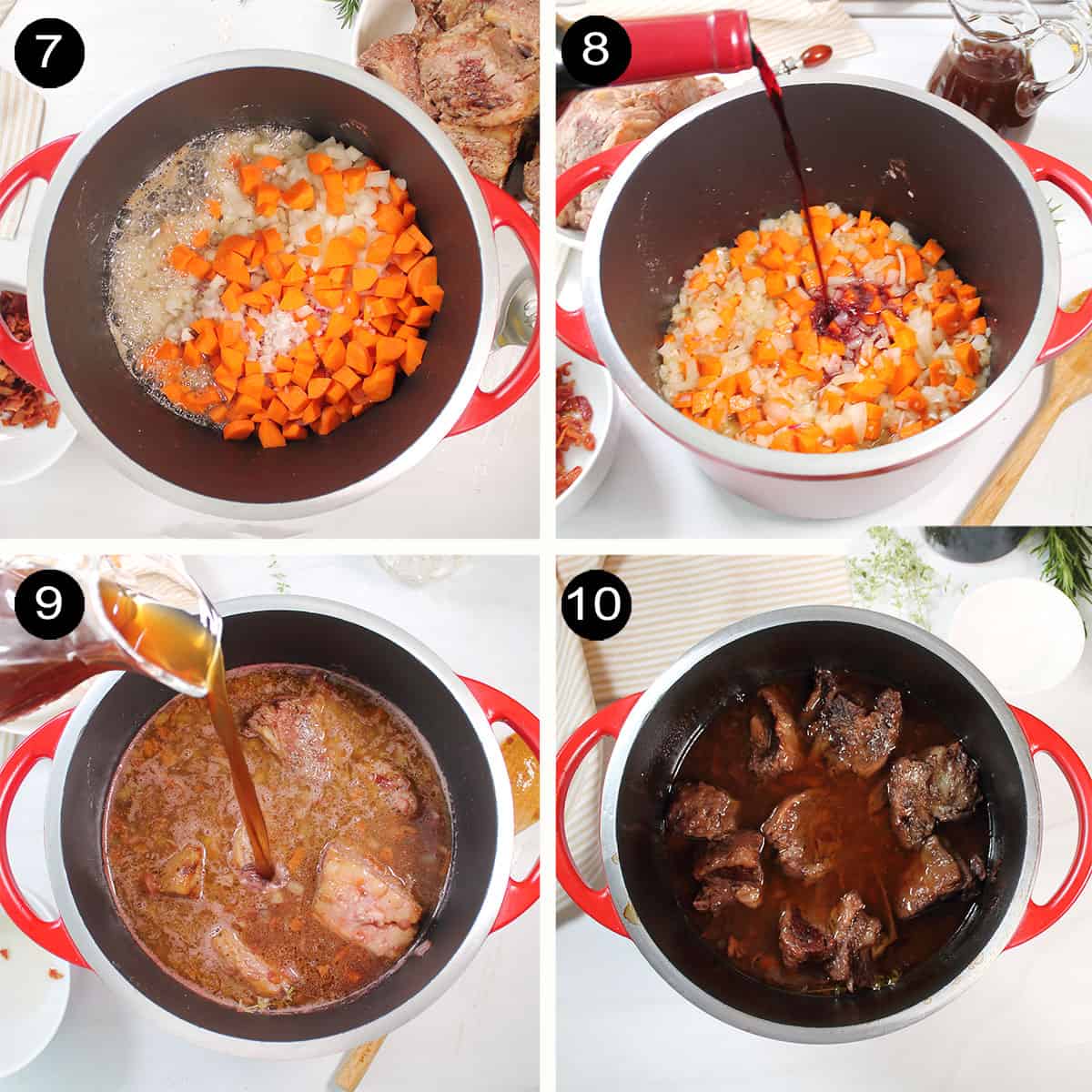 Steps to finish dutch oven short ribs recipe.