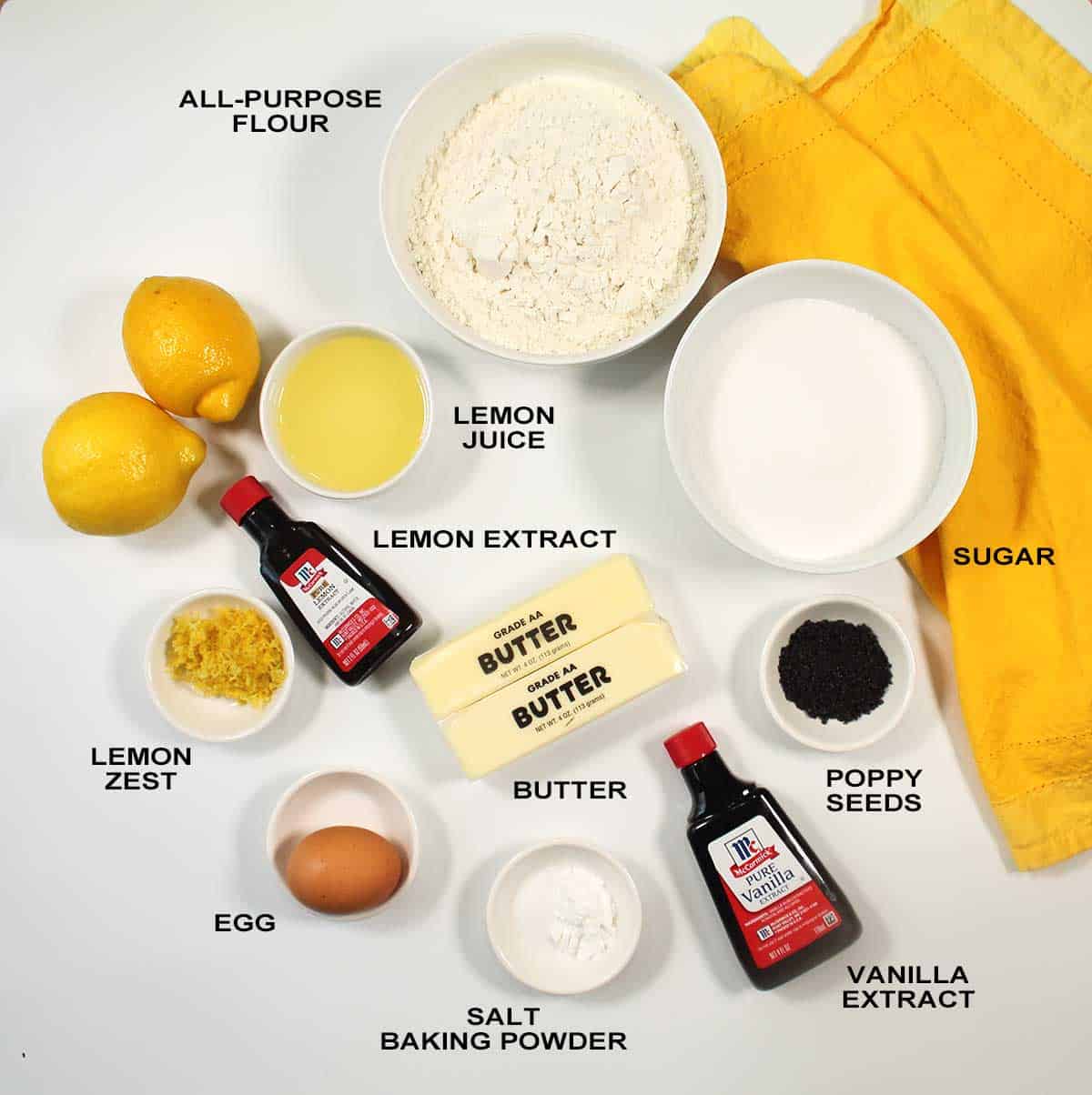 Ingredients for cookies.