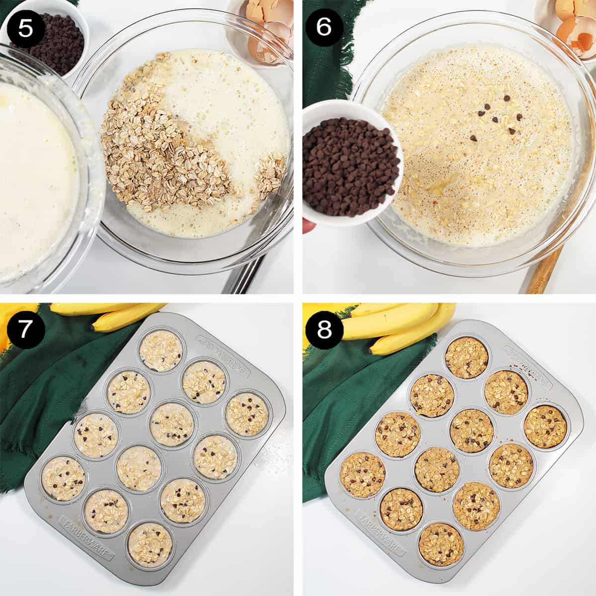 Finishing steps to make muffins.
