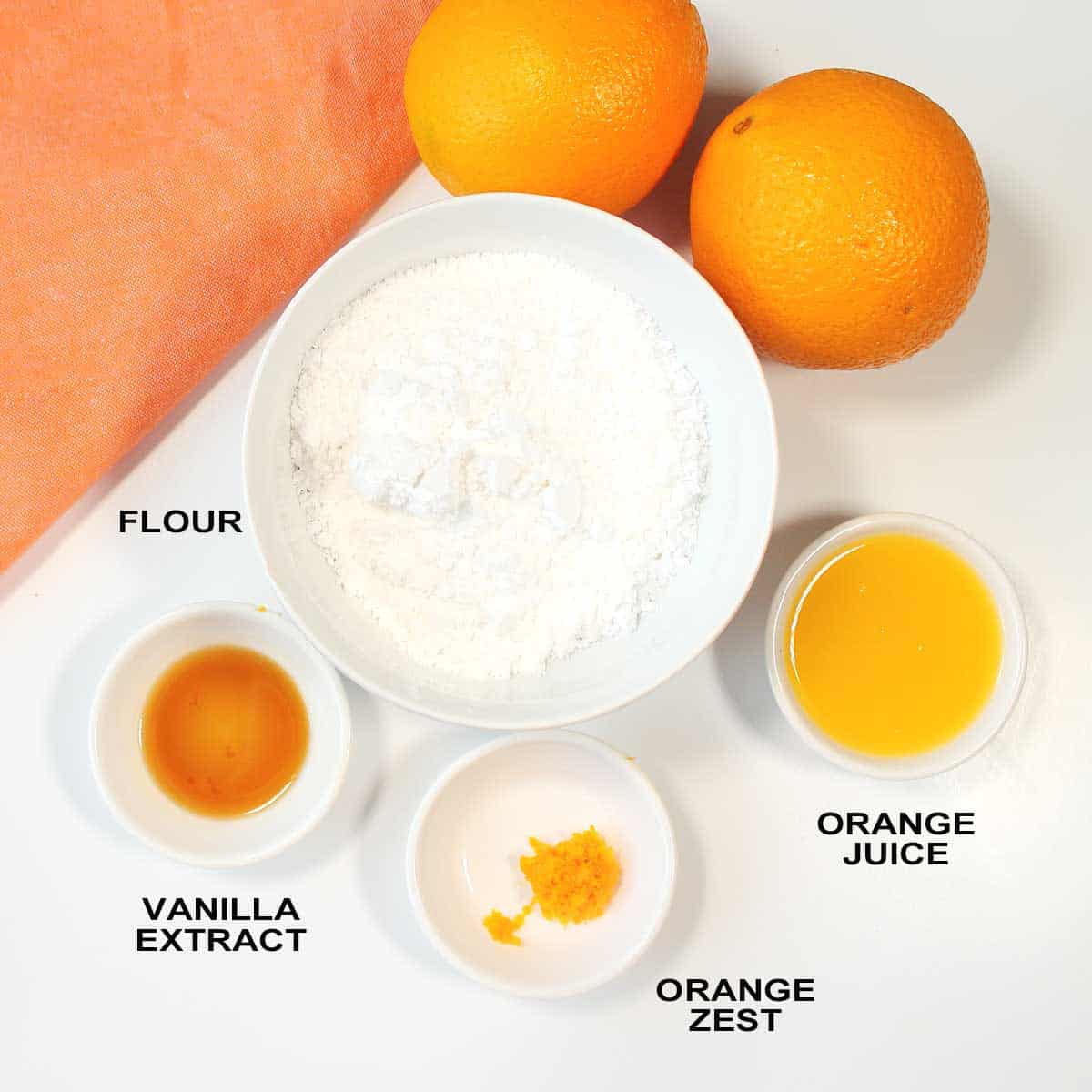 Orange icing for cookies ingredients.