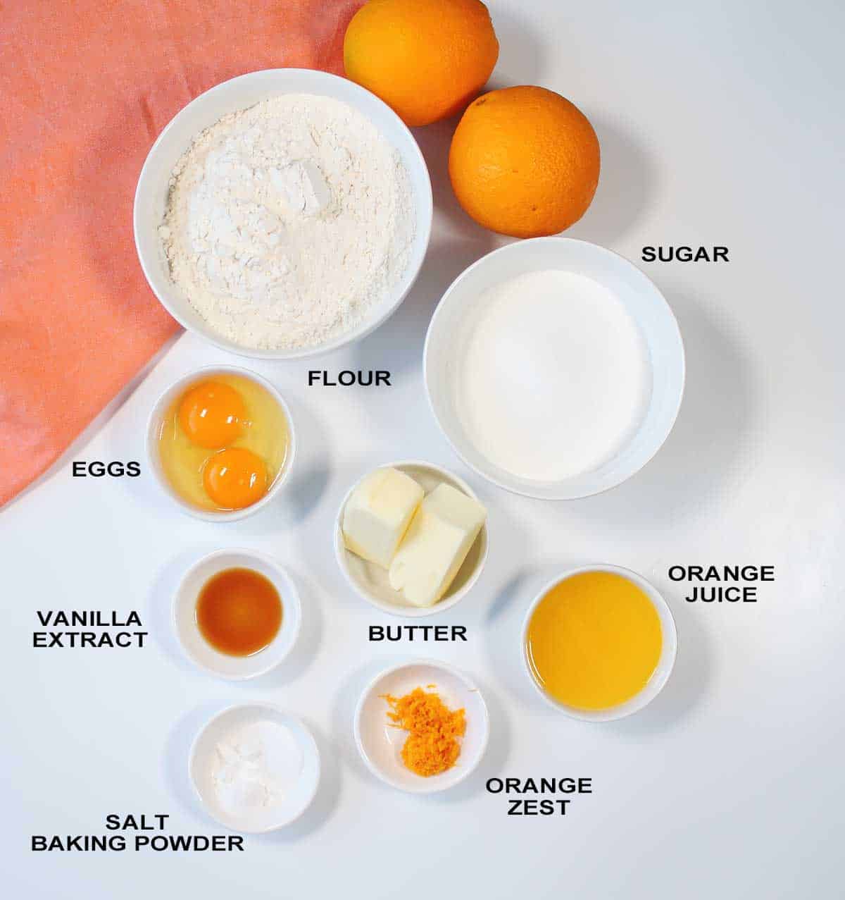 Orange cookies ingredients.