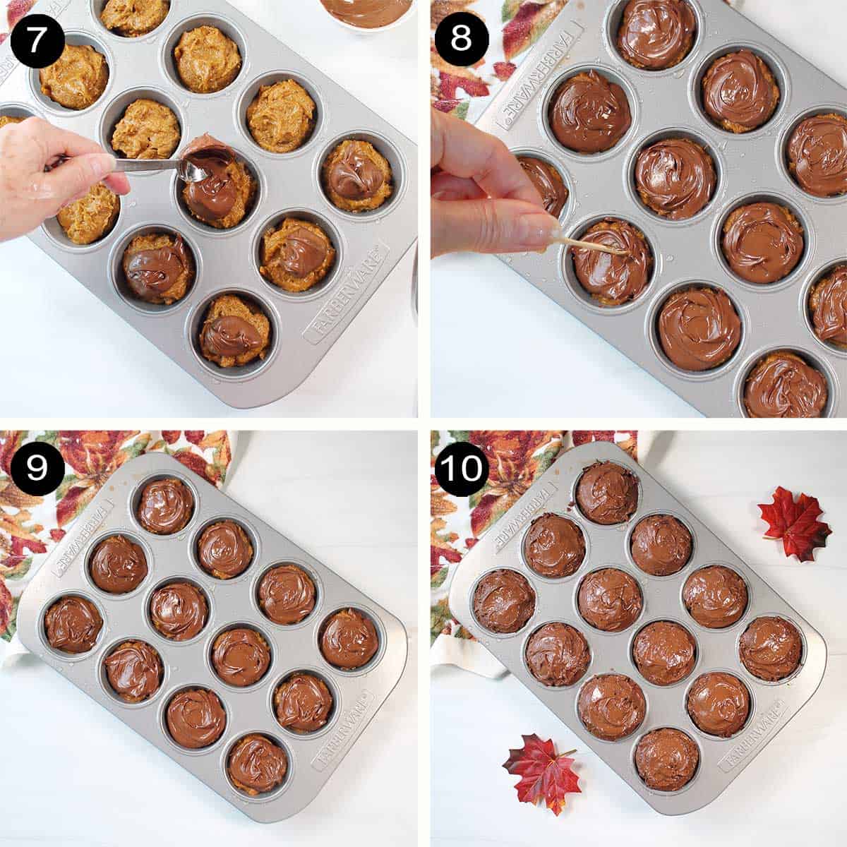 Adding Nutella and baking steps.